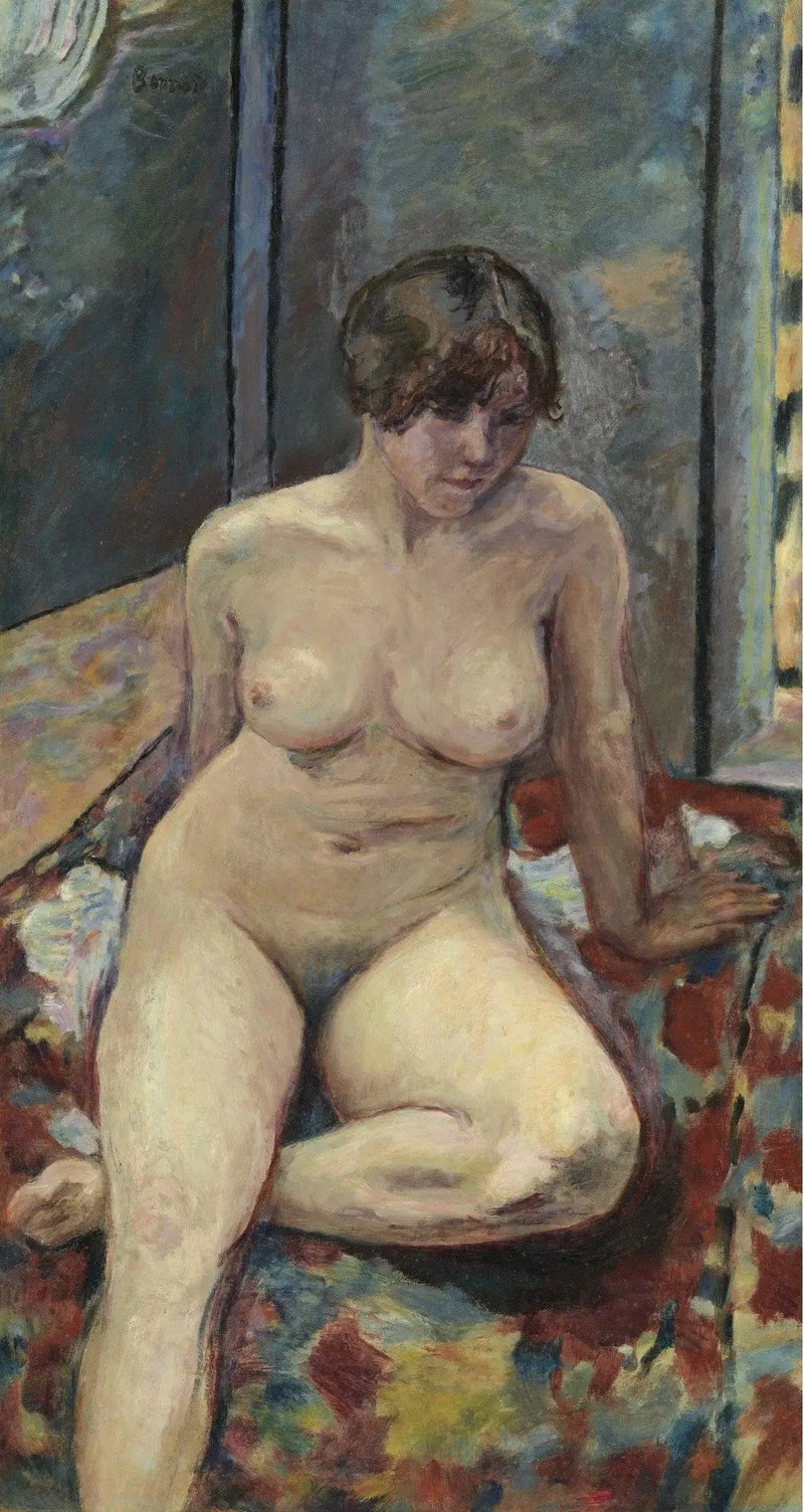 Nu sentado, perna dobrada - Pierre Bonnard