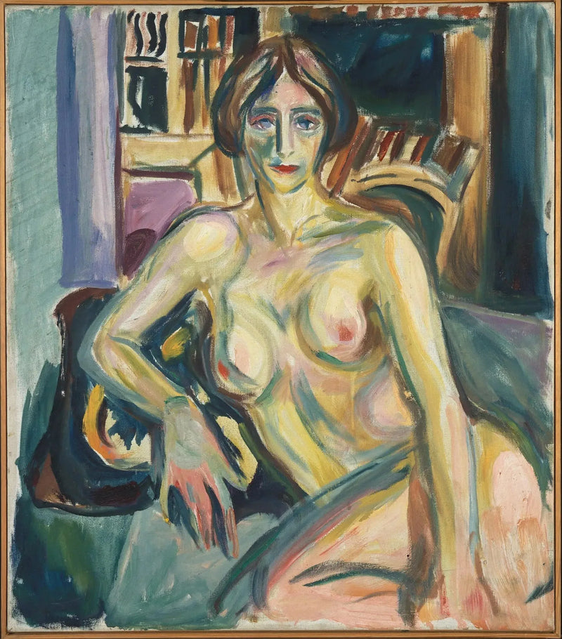 Nu, sentado no sofá - Edvard Munch