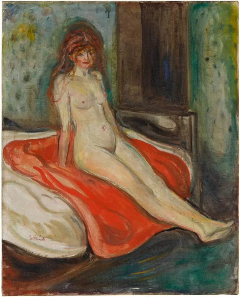 Nu sentado na cama - Edvard Munch