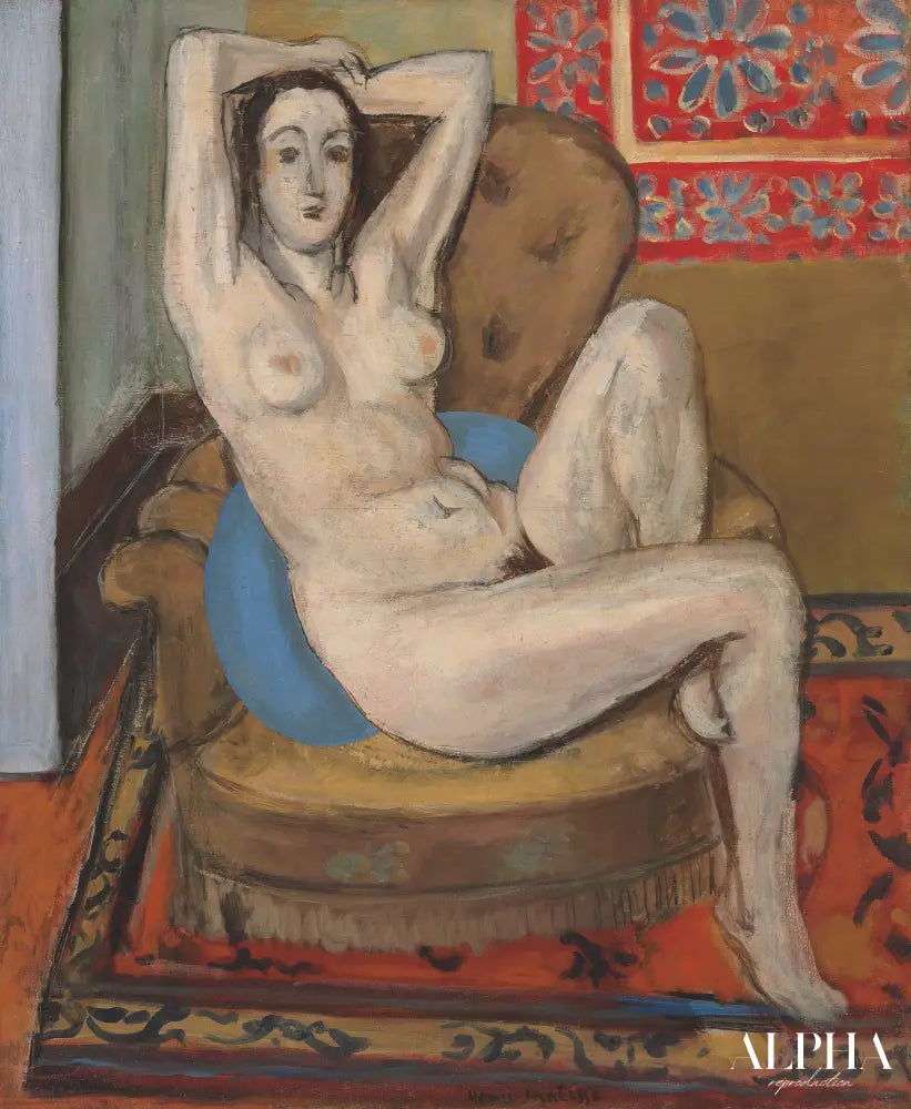 Nu assis sur un coussin bleu - Matisse - Reproductions de tableaux et peintures haut de gamme