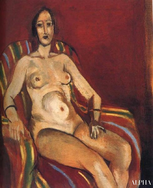 Nu assis sur un fond rouge - Matisse - Reproductions de tableaux et peintures haut de gamme