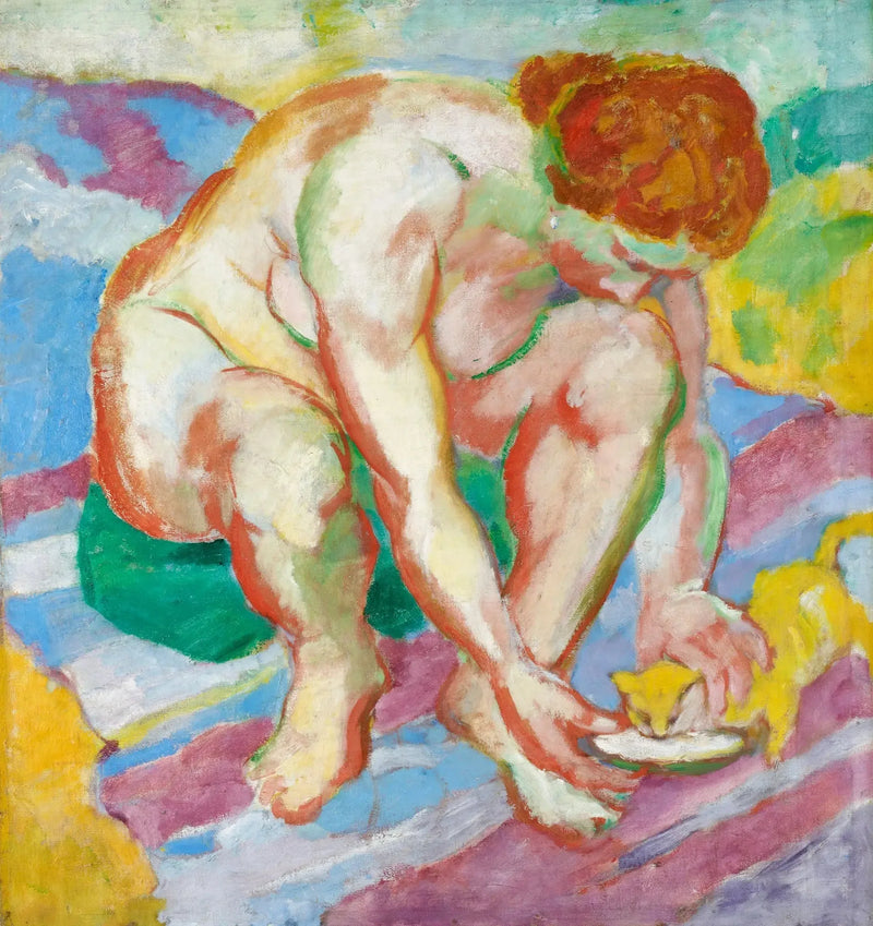 Nu com gato - Franz Marc