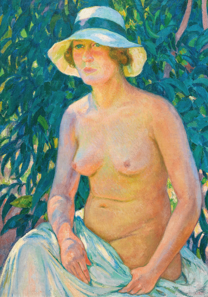 Nu no Panamá, de frente - Théodore van Rysselberghe
