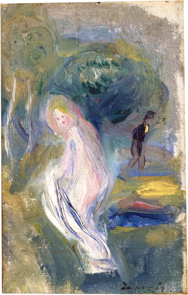 Nu com personagem ao fundo - Pierre-Auguste Renoir