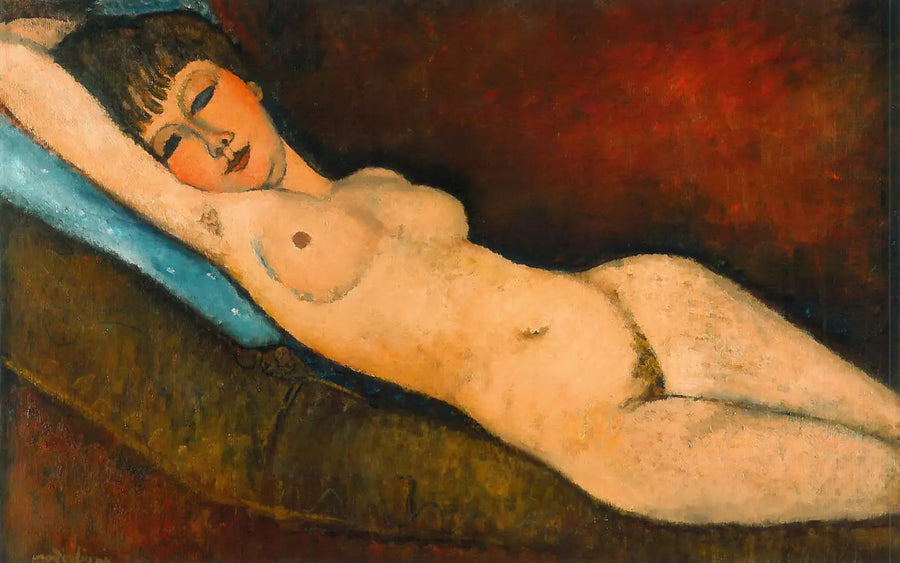 Nu reclinado no travesseiro azul - Amedeo Modigliani