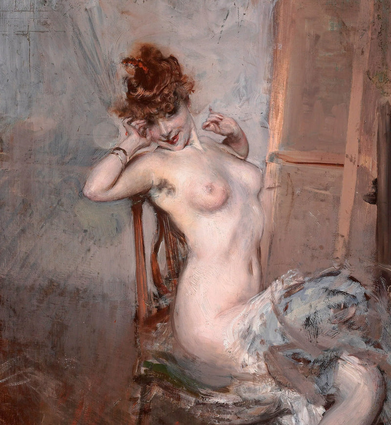 Nu de jovem mulher sentada - Giovanni Boldini
