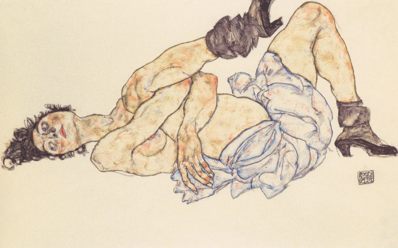 Nu feminino alongado - Egon Schiele