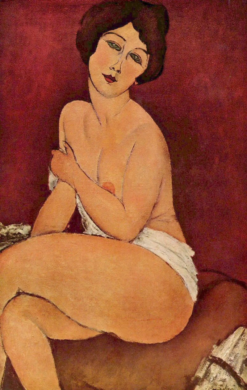 Nu feminino sentado em um divã - Amedeo Modigliani