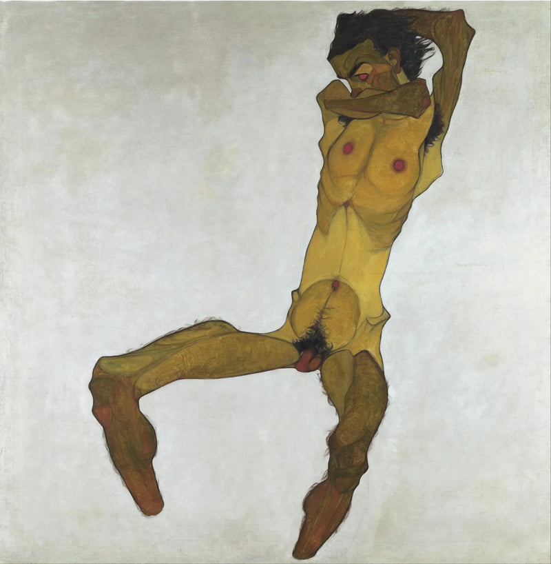 Nu masculino sentado (Autorretrato) - Egon Schiele