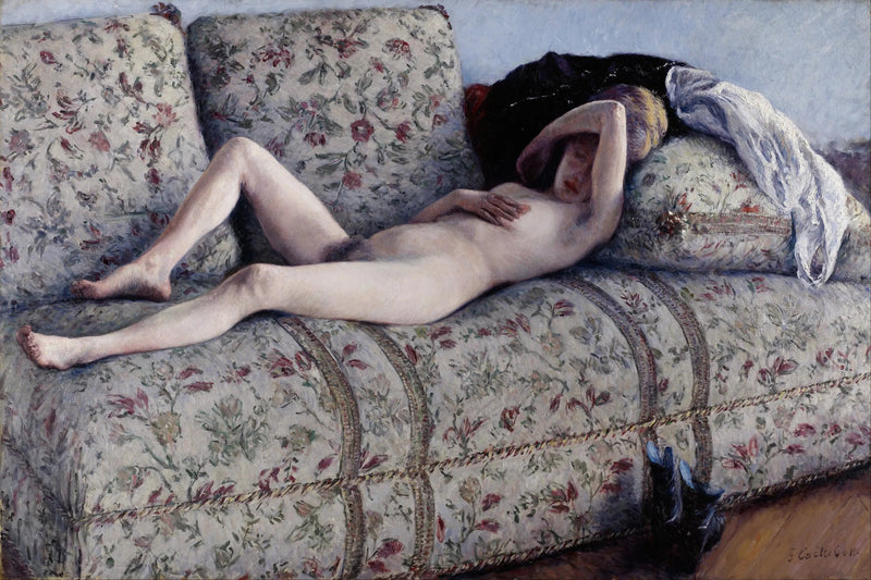 Nu em um sofá - Gustave Caillebotte