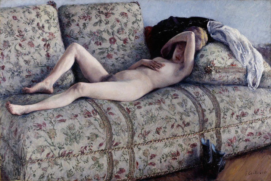 Nu em um sofá - Gustave Caillebotte