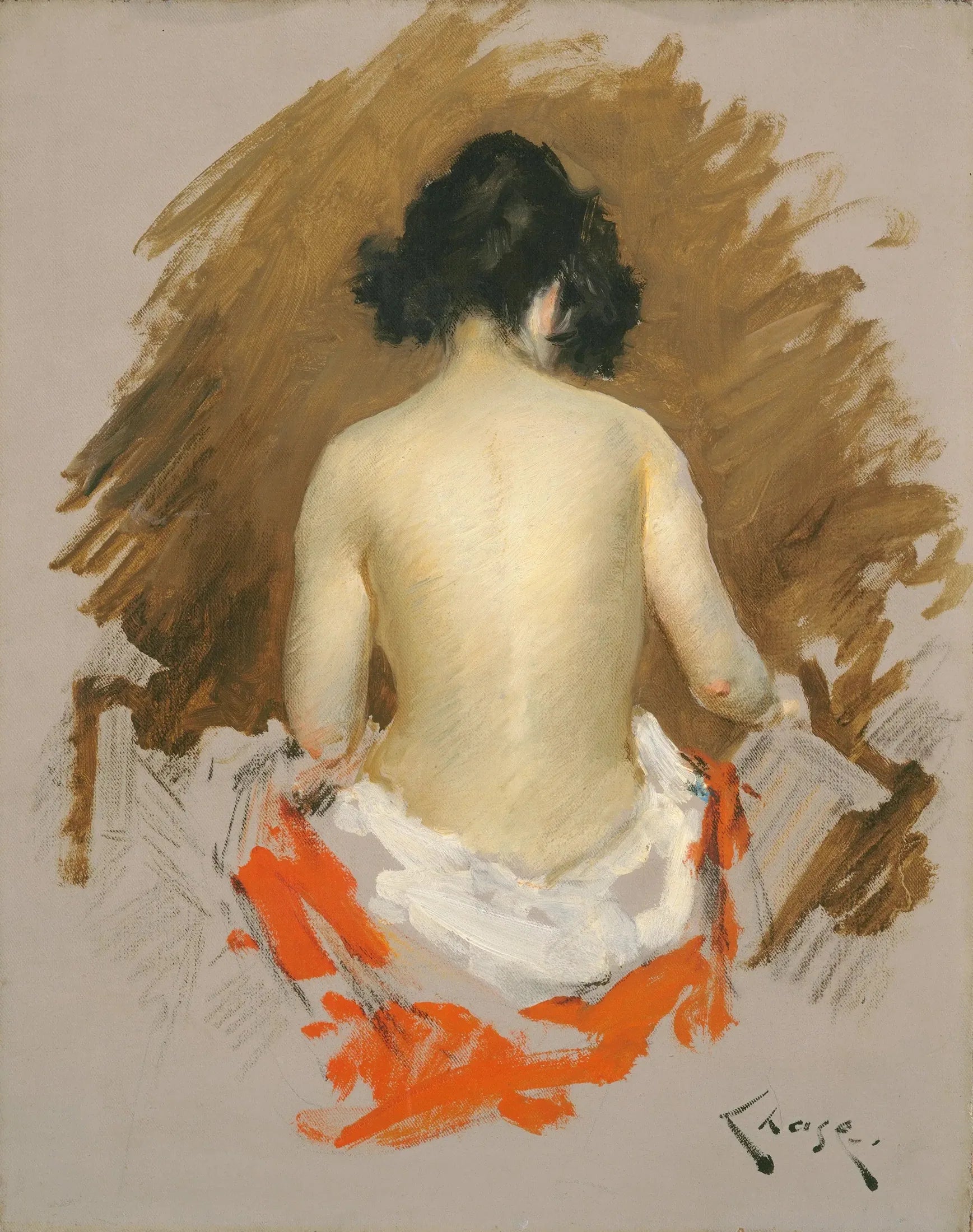Nu - William Merritt Chase image 1 reproduction artisanale de tableau