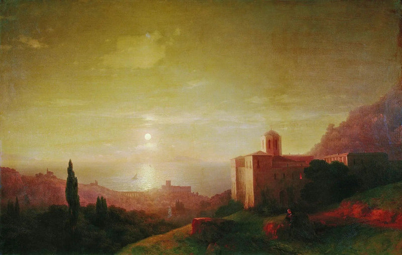 Noite à luz da lua à beira-mar na Crimeia - Ivan Aivazovsky