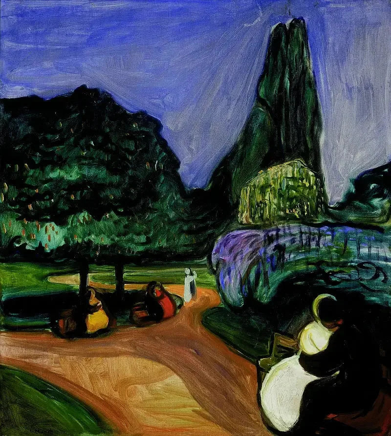 Noite de verão em Studenterlunden - Edvard Munch