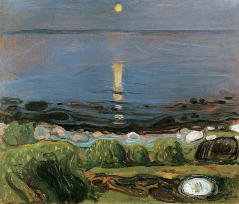 Noite de verão na praia - Edvard Munch