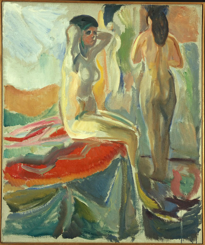 Mulheres nus, sentadas e em pé - Edvard Munch