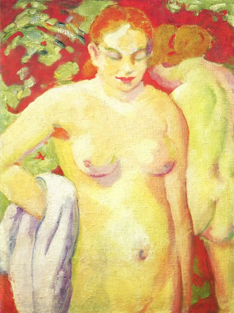 Nus sobre cinabre - Franz Marc