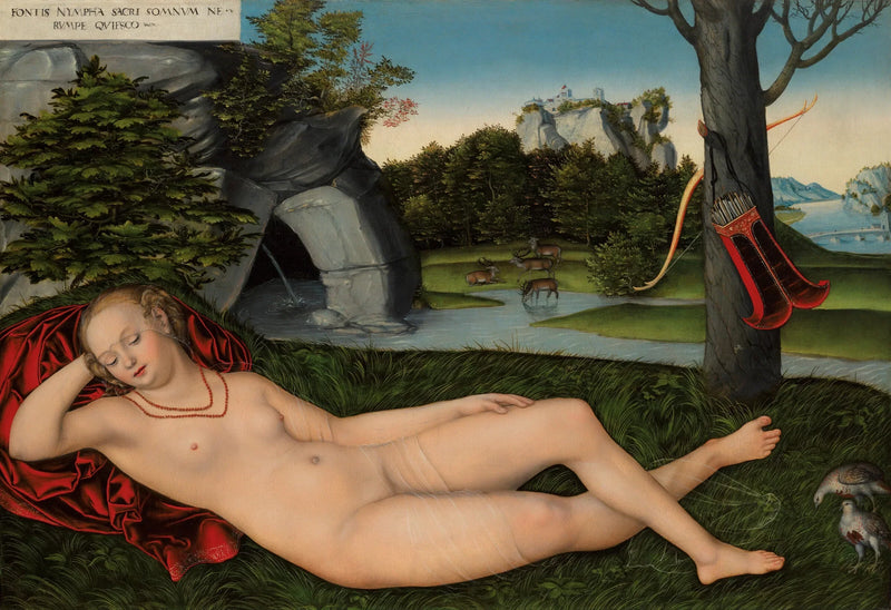 Ninfa aquática deitada - Lucas Cranach o Velho