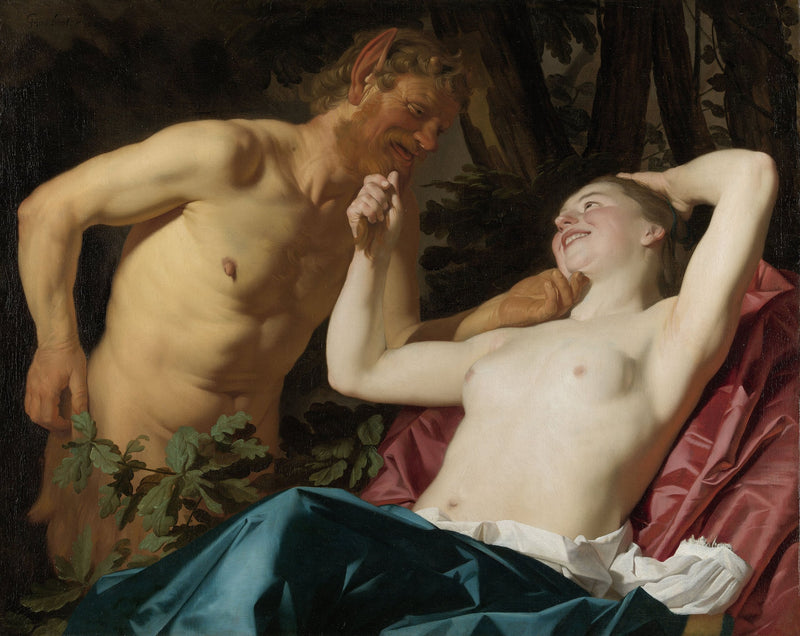 Ninfa e Sátiro - Gerrit van Honthorst