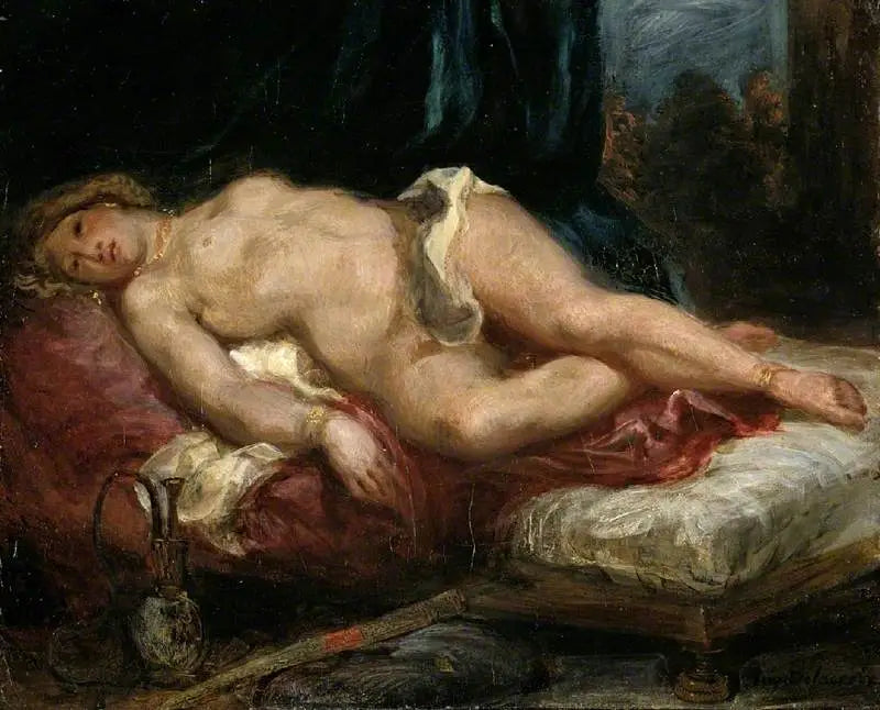 Odalisca reclinada em um divã - Eugène Delacroix