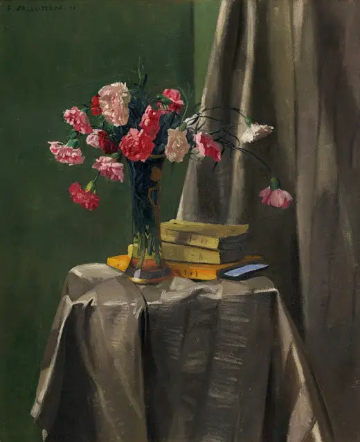 Olholets rosas e livros - Félix Vallotton