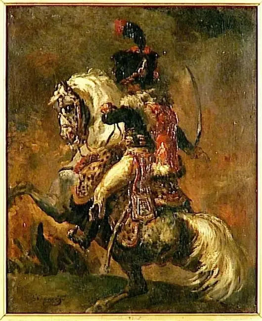 Oficial de caçador a cavalo da guarda imperial atacando - Théodore Géricault