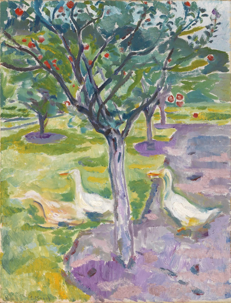 Gansos no jardim - Edvard Munch