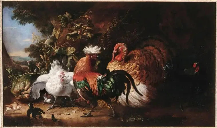 Pássaros de fazenda - Melchior de Hondecoeter