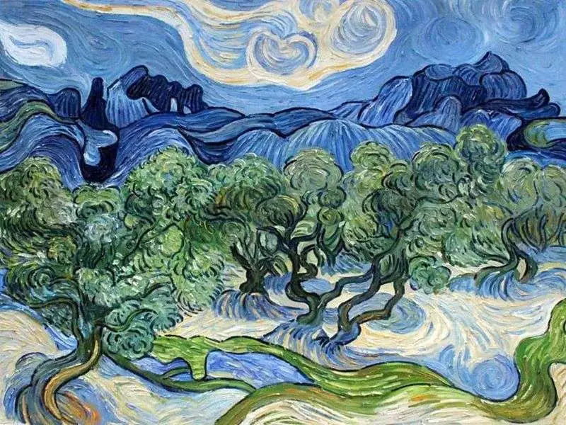 Oliveiras com os Alpilles ao fundo - Vincent van Gogh