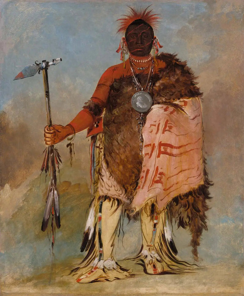 Om-pah-tón-ga, Big Elk, um guerreiro famoso - George Catlin