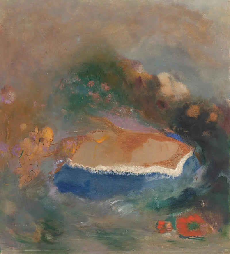 Ophélie, a capa azul sobre as águas - Odilon Redon