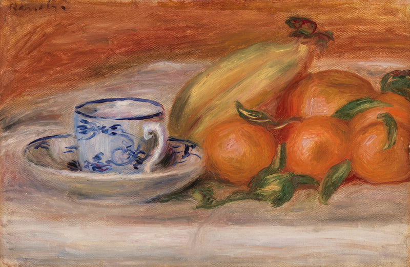 Laranjas, bananas e xícara de chá (Laranjas, bananas e xícara de chá) - Pierre-Auguste Renoir