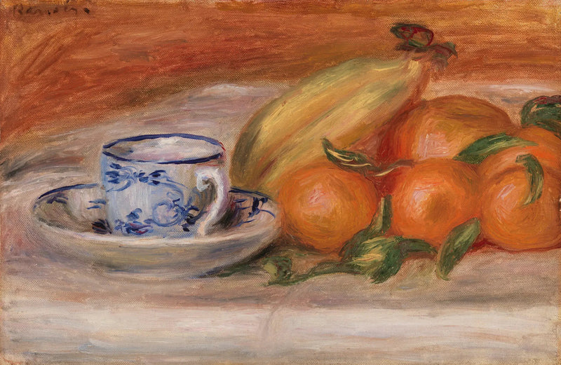 Laranjas, bananas e xícara de chá (Laranjas, bananas e xícara de chá) - Pierre-Auguste Renoir