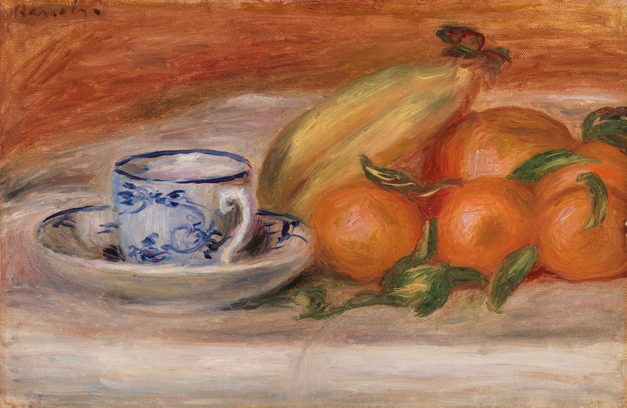 Laranjas, bananas e xícara de chá (Laranjas, bananas e xícara de chá) - Pierre-Auguste Renoir