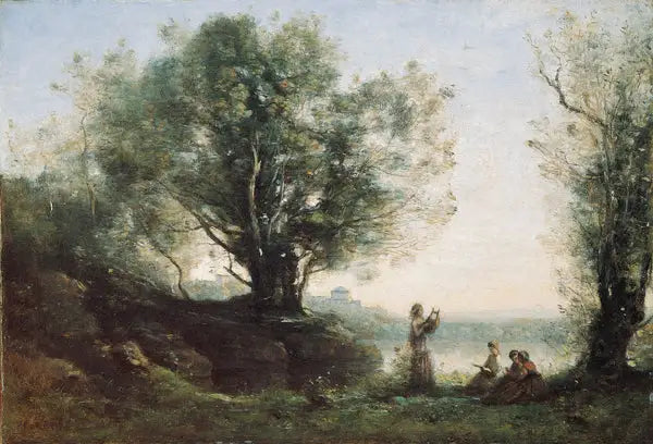 Orfeu chora a morte de Eurídice - Jean-Baptiste Camille Corot