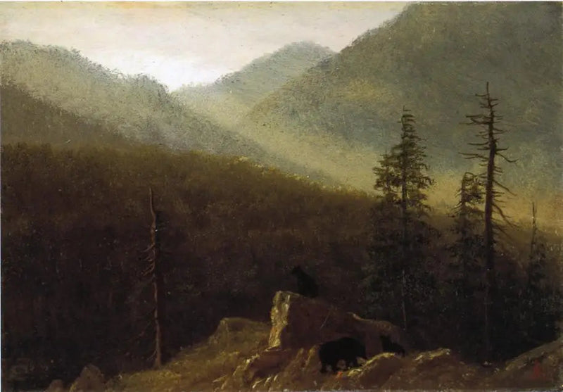 Urso na natureza - Albert Bierstadt