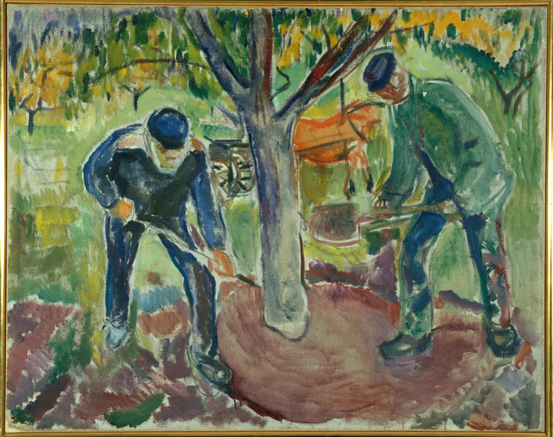 Trabalhadores no jardim - Edvard Munch