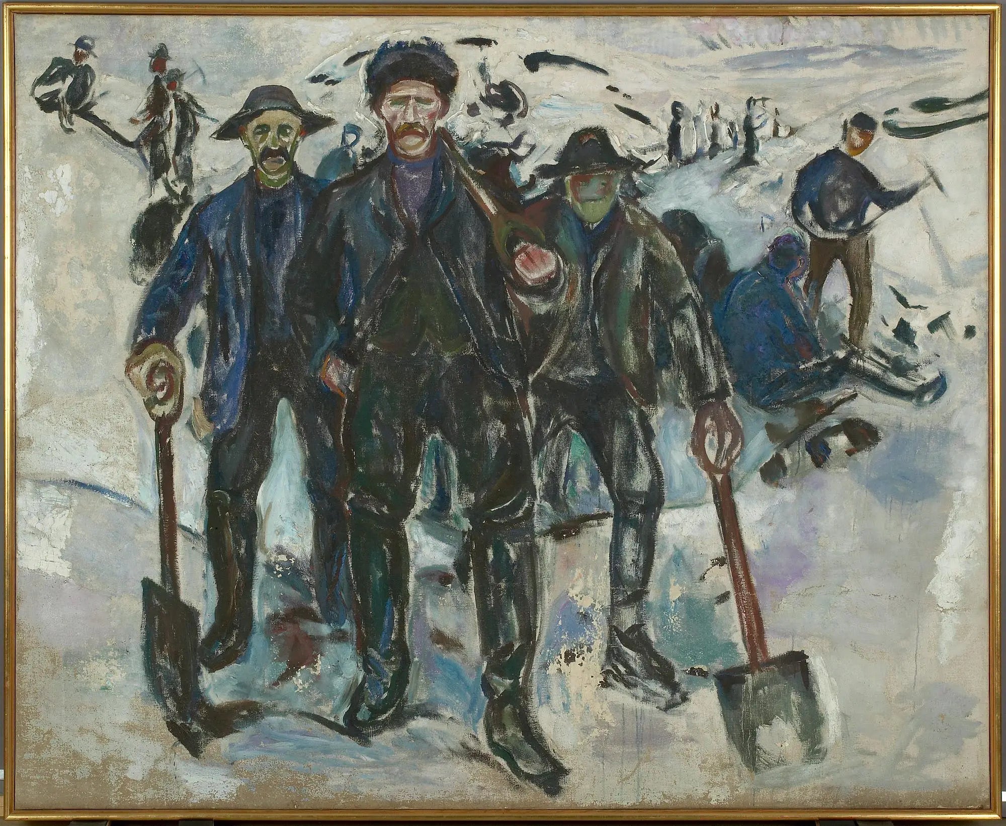 Reproduction du tableau « Ouvriers dans la neige - Edvard Munch » par Alpha Reproduction en peinture à l’huile