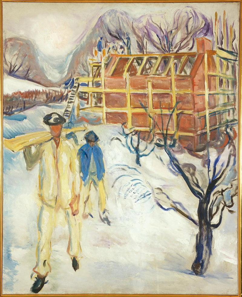Trabalhadores da construção na neve - Edvard Munch
