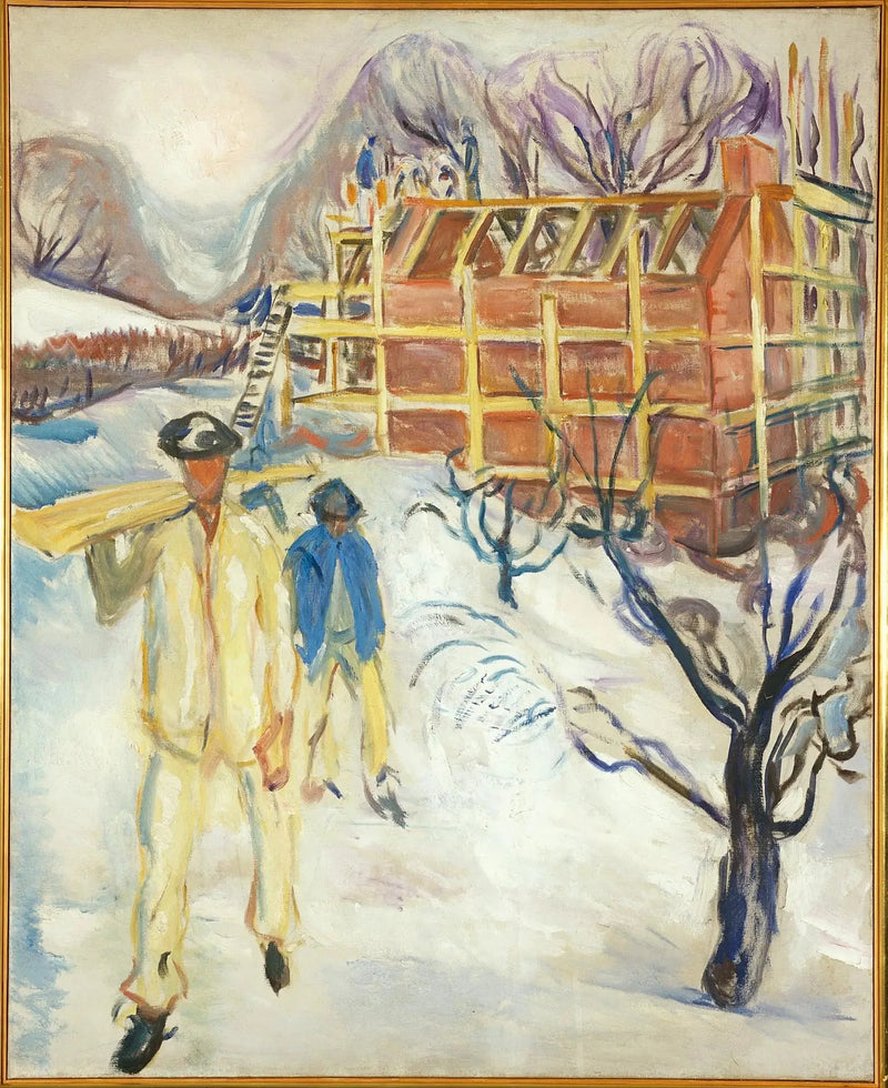 Trabalhadores da construção na neve - Edvard Munch