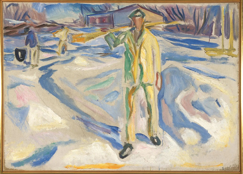 Trabalhadores da construção na neve - Edvard Munch