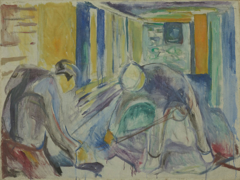 Trabalhadores da construção no estúdio - Edvard Munch