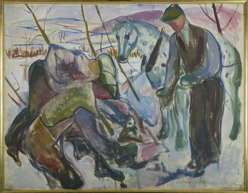 Operários e Cavalo - Edvard Munch