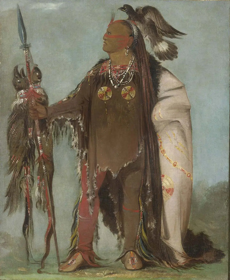 Pa-rís-ka-róu-pa, Dois corvos, um líder de bando - George Catlin