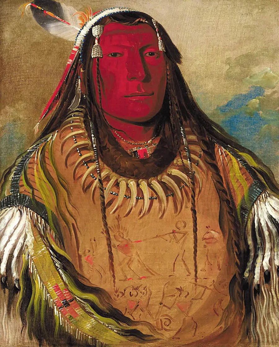 Pa-ris-ka-roópa, Dois corvos, um chefe - George Catlin