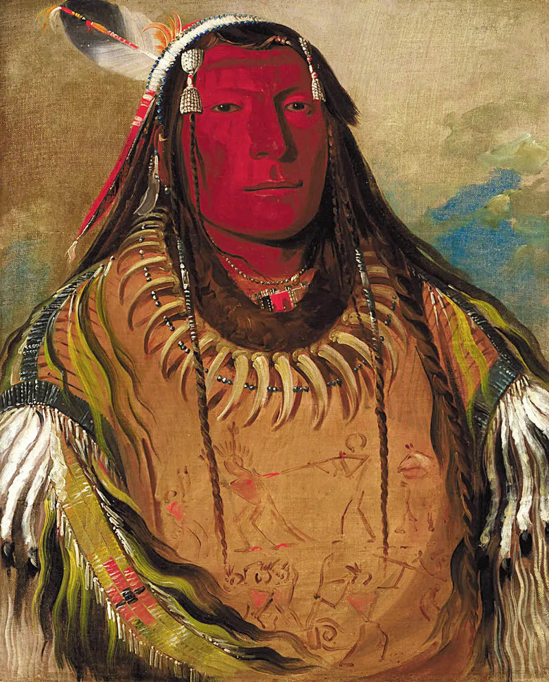 Pa-ris-ka-roópa, Dois corvos, um chefe - George Catlin
