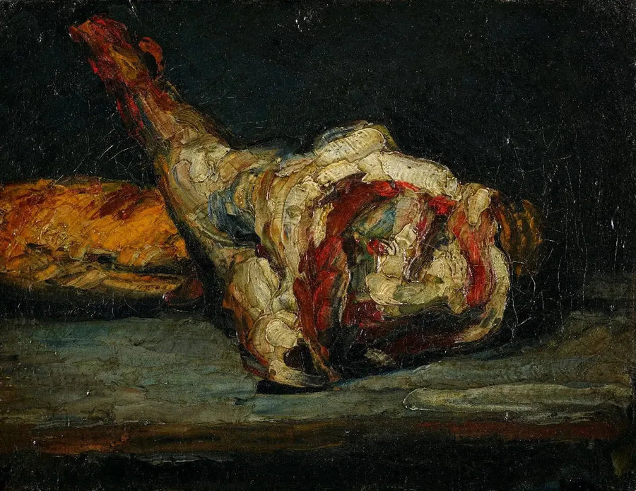 Pão e pernil de cordeiro - Paul Cézanne