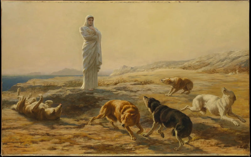 Pallas Atena e os cães do pastor - Briton Rivière