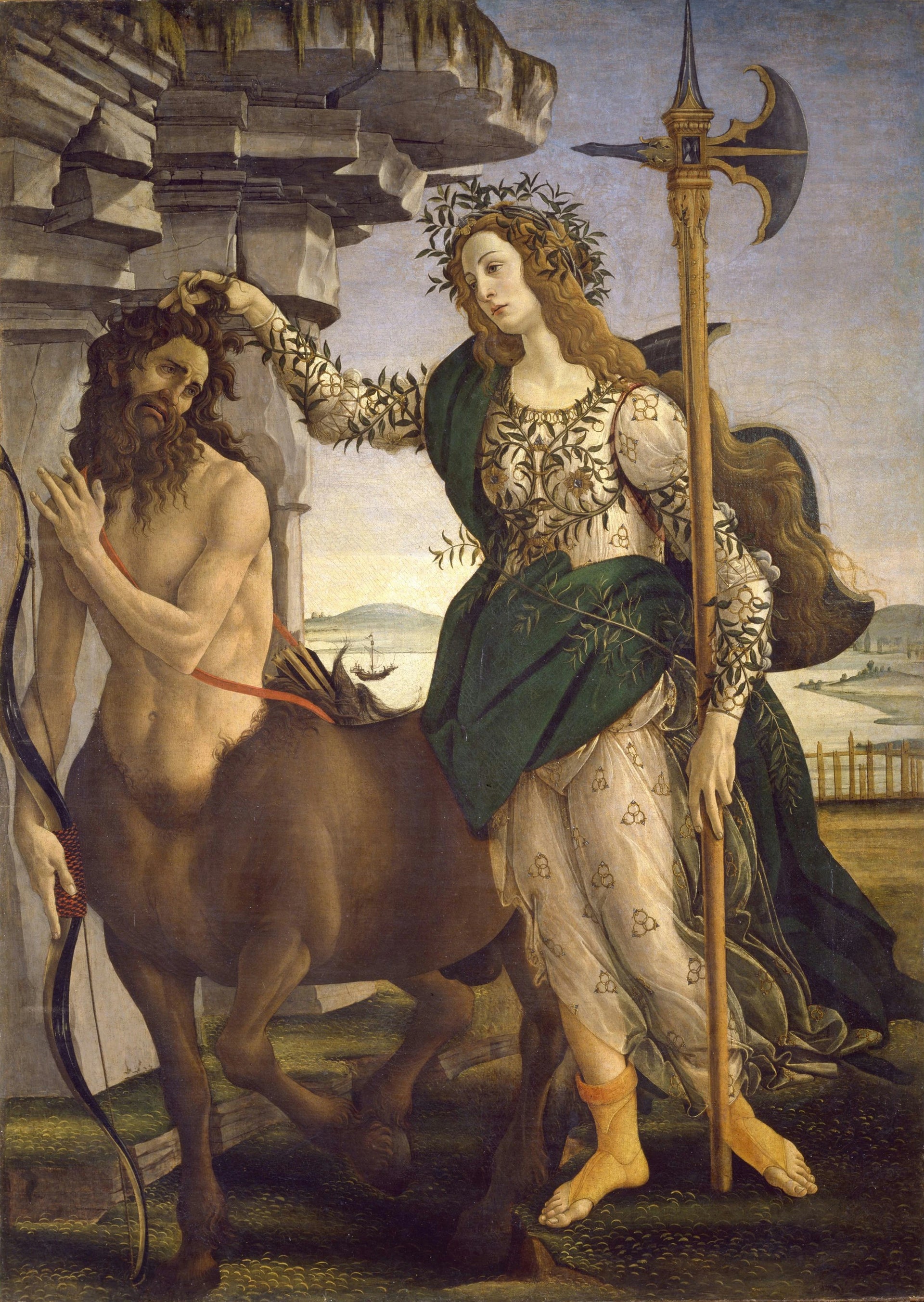 Pallas et le Centaure de Sandro Botticelli, vers 1480-1485, Galerie des Offices – reproduction peinture à l’huile sur toile