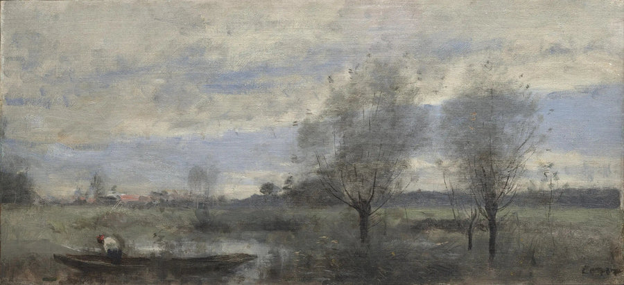 Palluel, chapéu de canotier nos pântanos - Jean-Baptiste Camille Corot